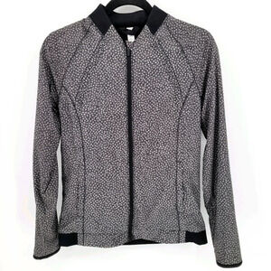 LULULEMON Hit it Frozen fizz white black bomber windbreaker Jacket  size 4